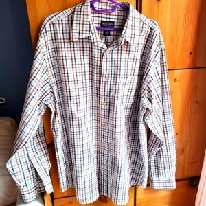 Riggins Men's Off White Checked Flannel Shirt size XL